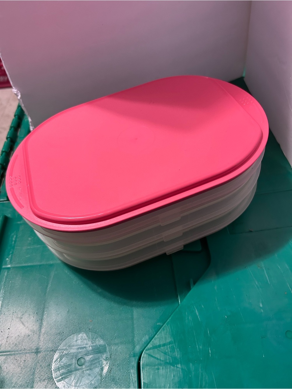 Tupperware Pink Stackable Meal Containers